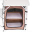Camping Kitchen Table Picnic Cabinet Folding Cooking Storage Rack Portable Brown