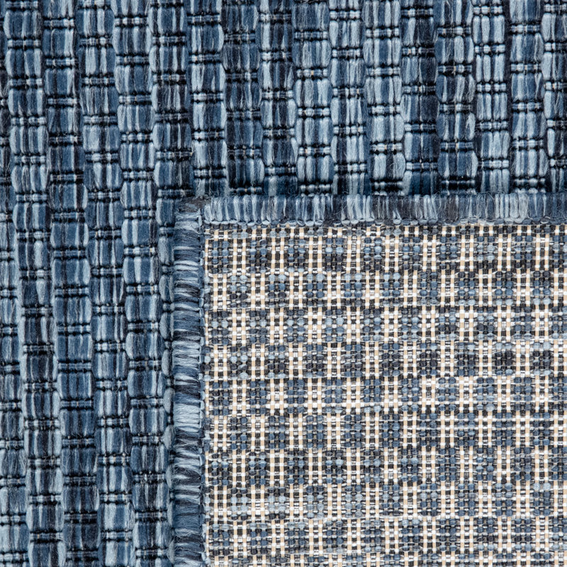 Iyana Machine Woven Indoor/Outdoor Area Rug, Rectangle 6'7" x 9'2", Blue