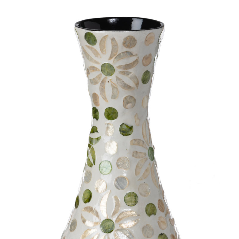 Capraia Coast Floral Vase, Capiz, 20 pieces, Light Green