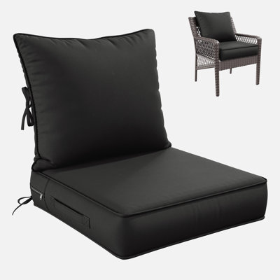 Ensemble de coussins de siège / de dossier d'extérieur à assise profonde et d'extérieur, disponible en 4 tailles