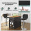 Swivel Upholstered Adjustable Height Counter Stool with Metal Frame-1580188805