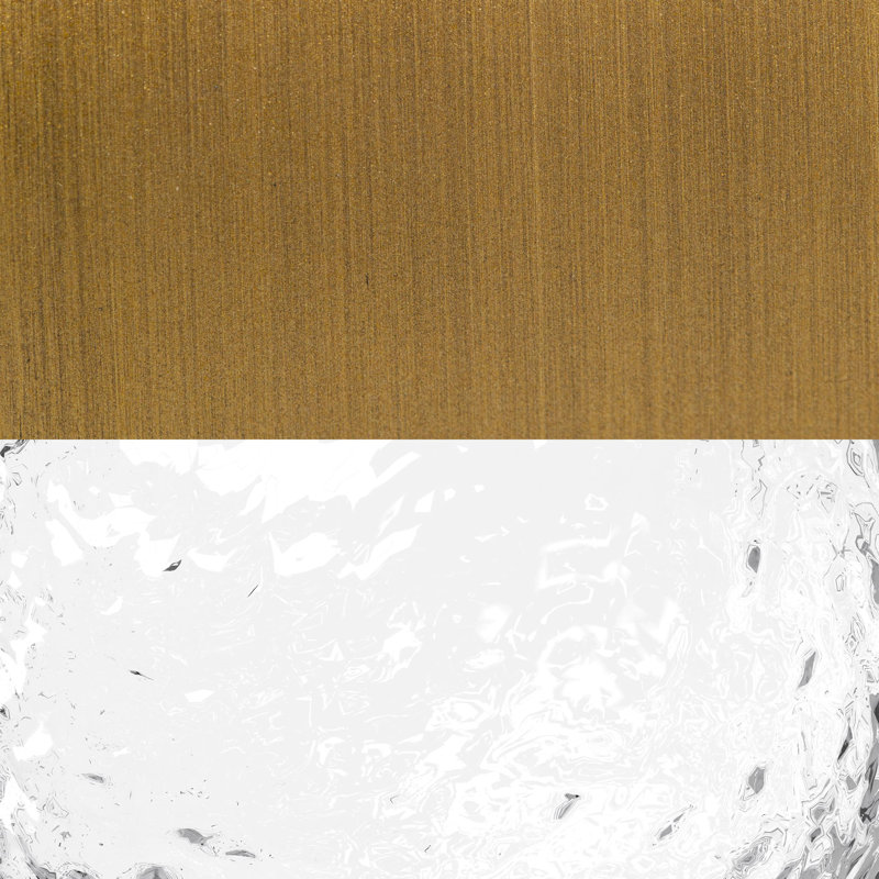 Plafonnier encastré 1 lumière 5,5 po Belmont, Or vieilli / verre d'eau transparent