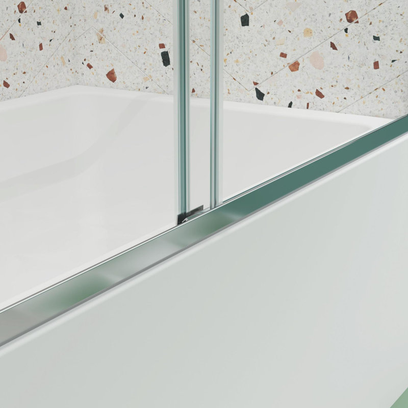 70''H Tempered Glass Sliding Bypass Shower Door, Chrome