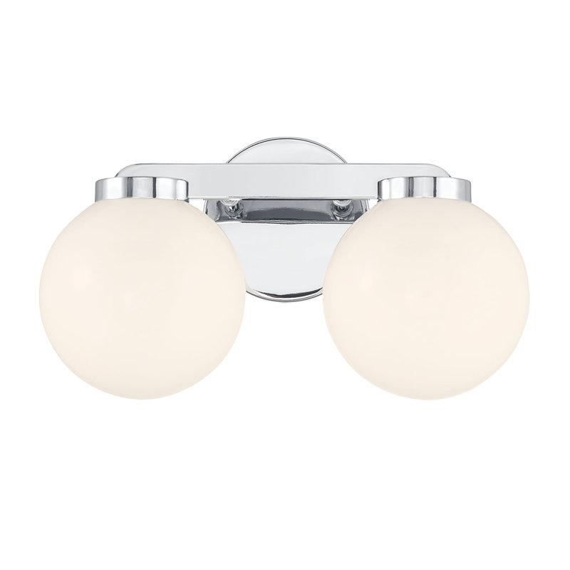 Meuble-lavabo 2 lumières Alvida, H 8 po x l 14 po x P 7 po, Chrome chrome, Deux lumières