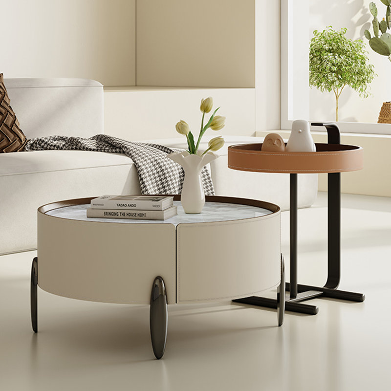 Advanced circular simple style creative tea table, 22.44" H x 47.24" L x 31.5" W