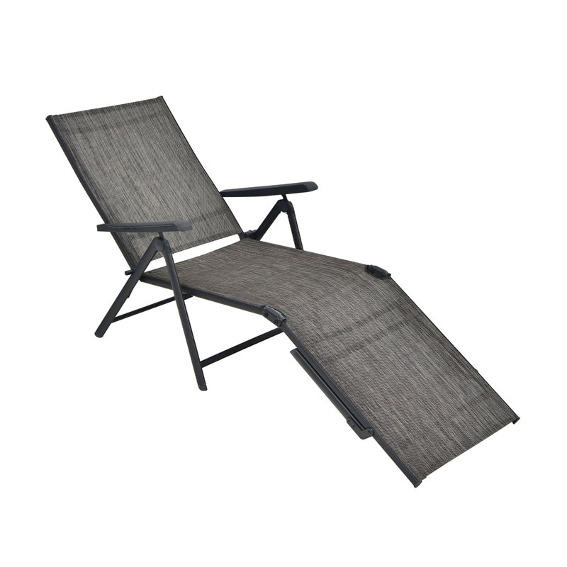 Chaise longue simple inclinable Shoucair, Gris clair