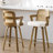 26.77" Upholstered Cane Back Counter & Bar Stool With Armrest-2129382408