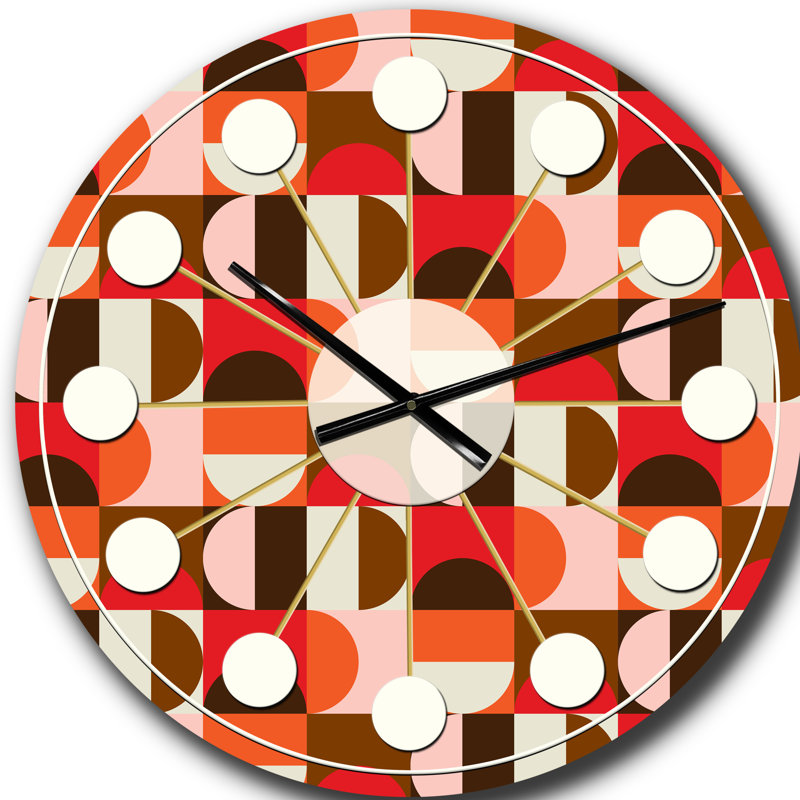 Horloge murale rétro Mid-Century, Surdimensionné