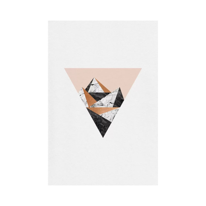 Geo Landscape Triangle by Orara Studio - Wrapped Canvas Painting, 20.32 cm H x 30.48 cm W