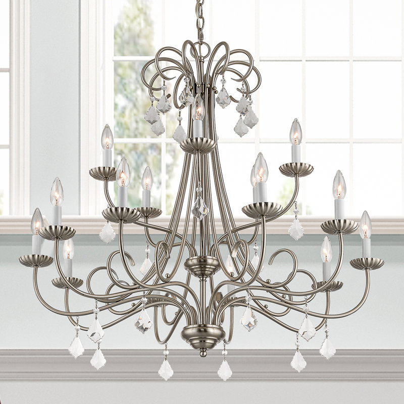 Anistynn 18 - Light Dimmable Chandelier, Brushed Nickel