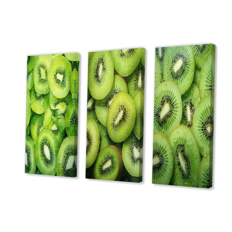 Ensemble d'art mural kaléidoscope Kiwi, H 40 po x l 60 po, Toile tendue