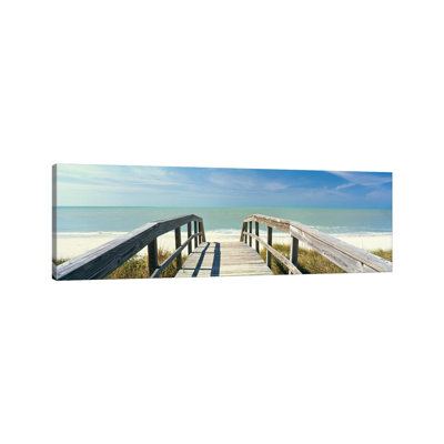 Boardwalk on the Beach, Gasparilla Island, Florida, USA 1 Piece Wrapped Canvas Panoramic Wall Art