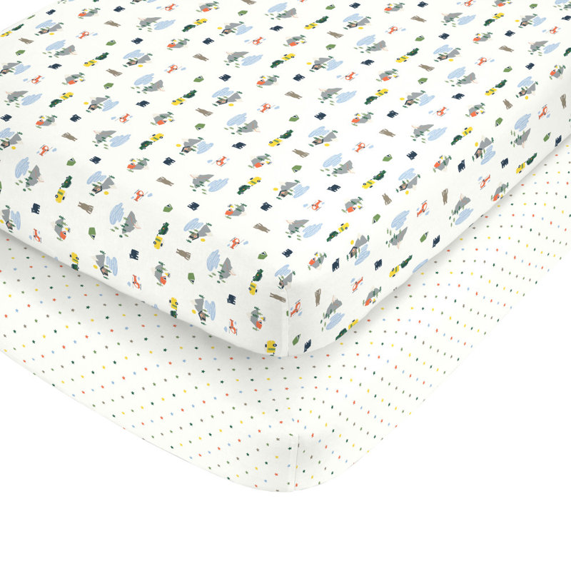100% Cotton 2 - Piece Standard Crib Fitted Sheet