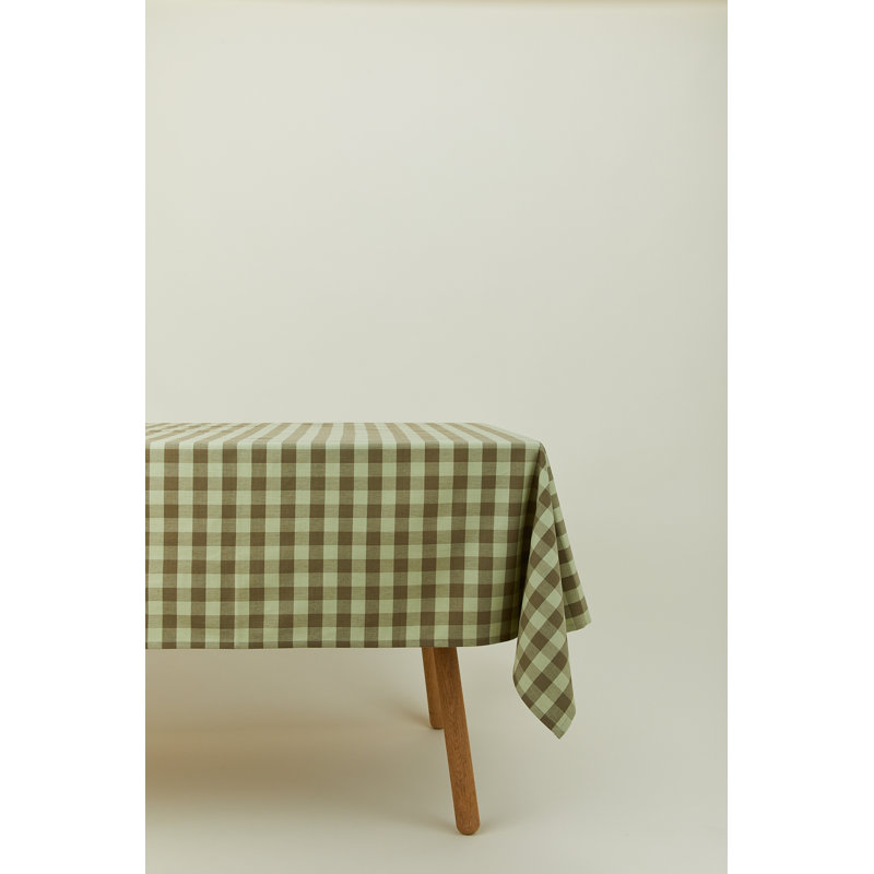 Essential Gingham Tablecloth, Sage/Olive