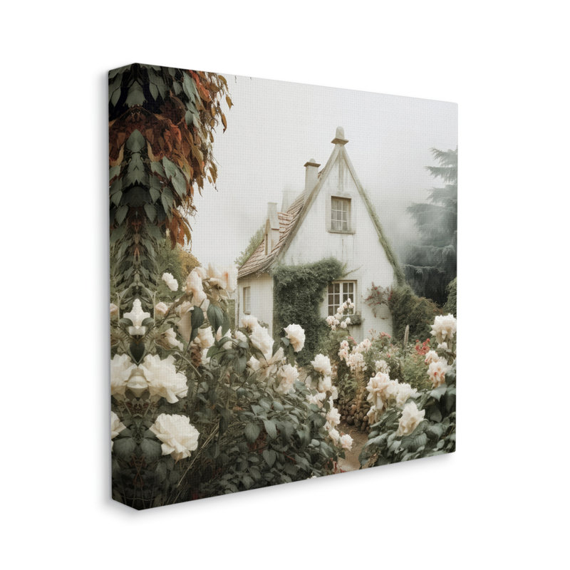 «Foggy Cottage Garden» par Lazar Studio - impression sur toile tendue, H 24 po x l 24 po x P 1,5 po