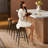 Bar Stools Set of 2, Counter Height Swivel Bar Stools, Synthetic Leather with Stitching-101042405-101042401