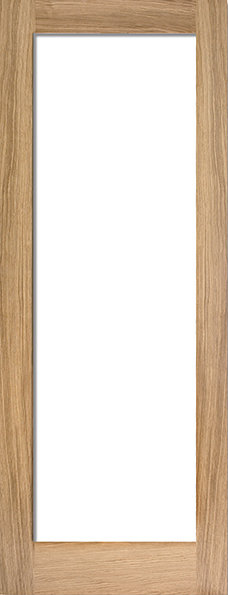 Pattern 10 1L Clear Glazed Unfinished Oak Internal Door, 204cm H x 72.6cm W x 4cm D