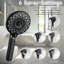 Douche à main à 6 jets en mode noir mat, tuyau de 60 pouces, fixation magnétique pour un rangement sécuritaire dans la pomme de douche de la salle de bain, réglages, poche, fixation murale en métal