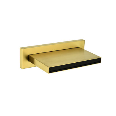 Waterfall Shower Tub Filler Spout, Wall Mount For Bathroom, Gold Abs, High Flow Rate Waterfall, Stylish Design Bathroom Sink Filler, Faucet, Mount, Large Flow, Trendsetting