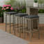 Tabouret de bar d'extérieur Vian, poly rotin, polyester-106426845-106426842-106426841
