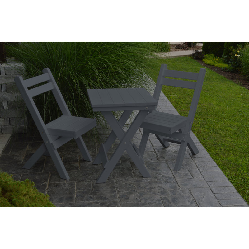 Woollard 2 - Person Patio Dining Set with Square Table, Dark Gray