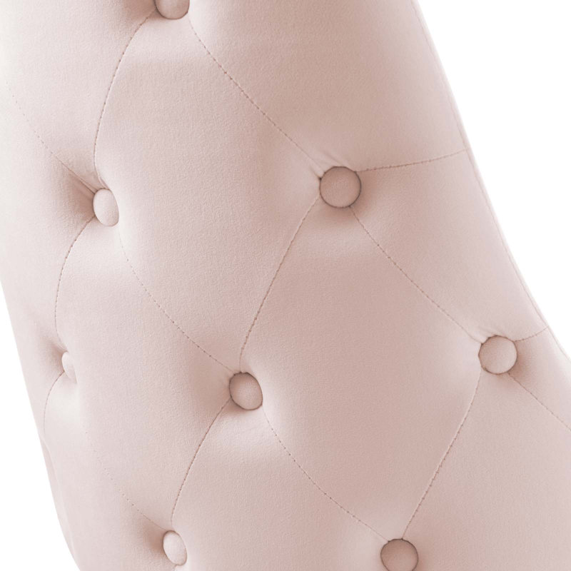 Chaise parsons capitonnée en velours, Rose