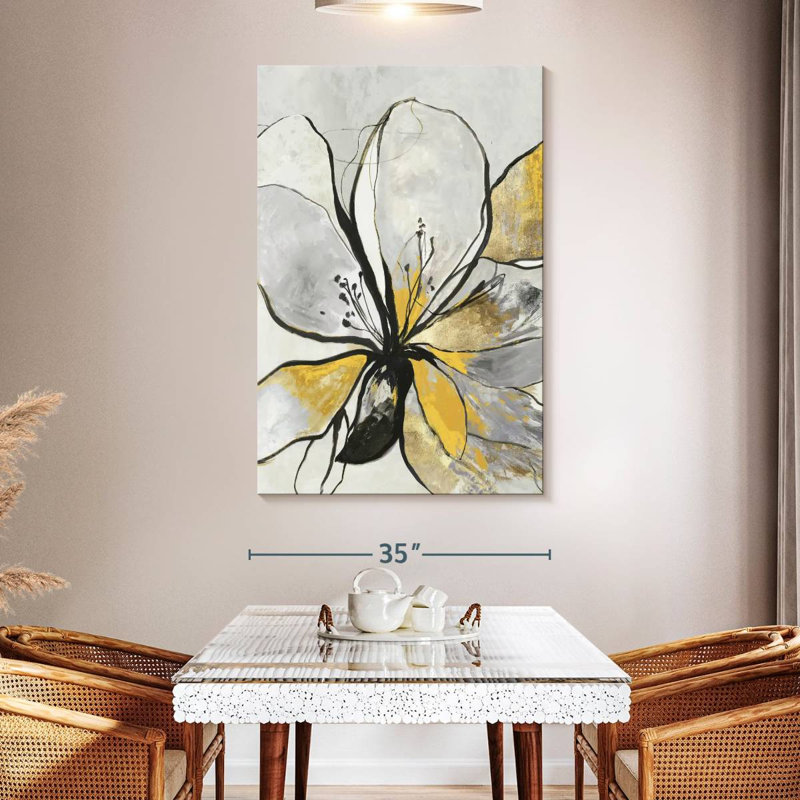 Harnek Outline Floral II, version jaune, H 51 po x l 34 po