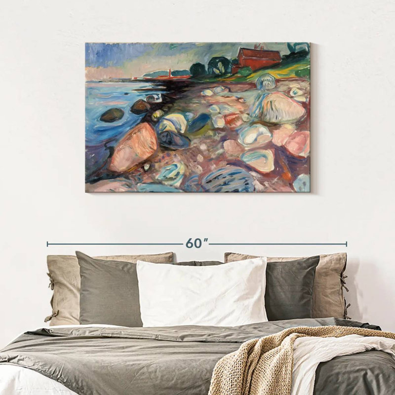 Avery Shore With Red House, H 30 po x l 45 po