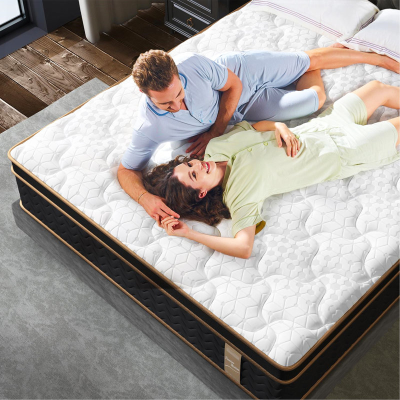 Mattress, 10 Inch Plush Mattress With Gel Memory Foam, Fiberglass-Free Mattress In A Box, Individual Pocket Spring-Motion Isolation-Edge Support, Certipur-US Certified