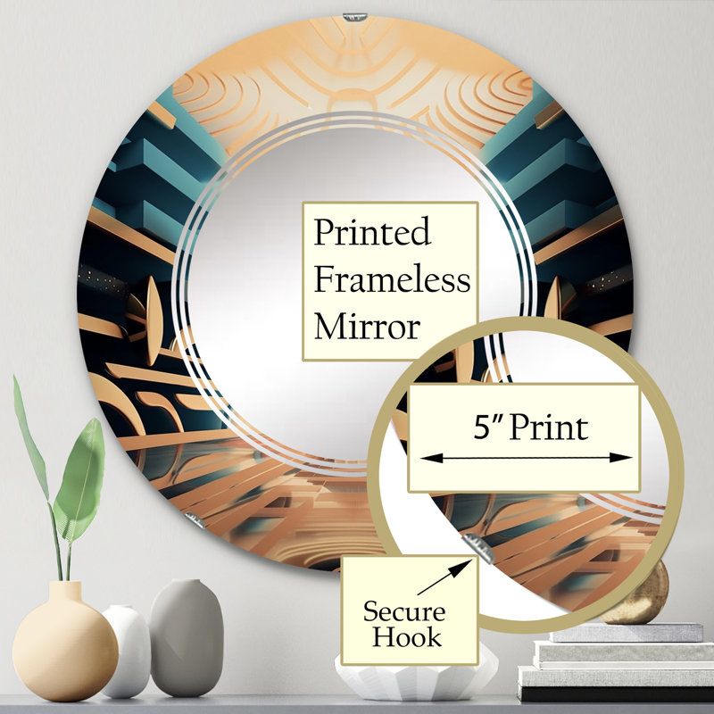 Armeria - Miroir mural moderne rond, 24 po x 24 po