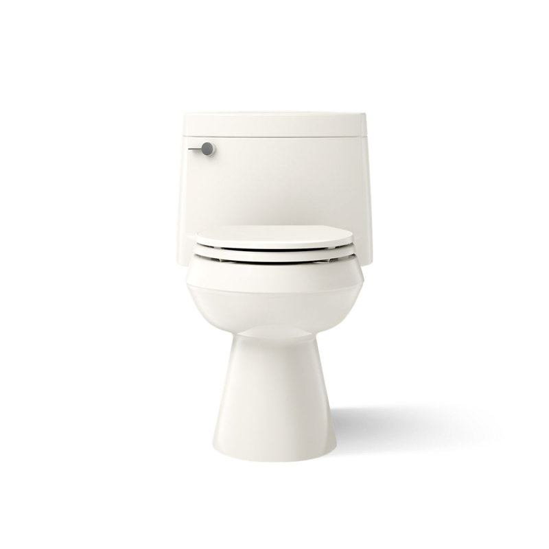 Cimarron® 1.28 GPF Water Efficient Elongated One-Piece toilet (Seat Included), Biscuit, Left-Hand