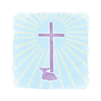 Lamb And Cross - Wrapped Canvas Print