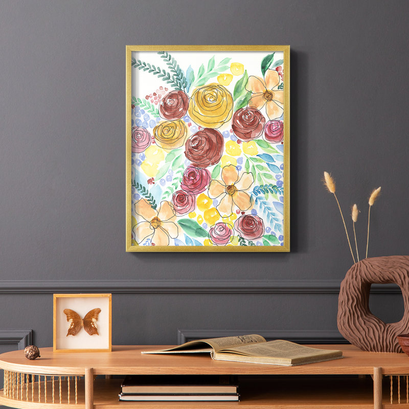 Flower Carousel II, reproduction encadrée - bois massif, H 20 po x l 16 po