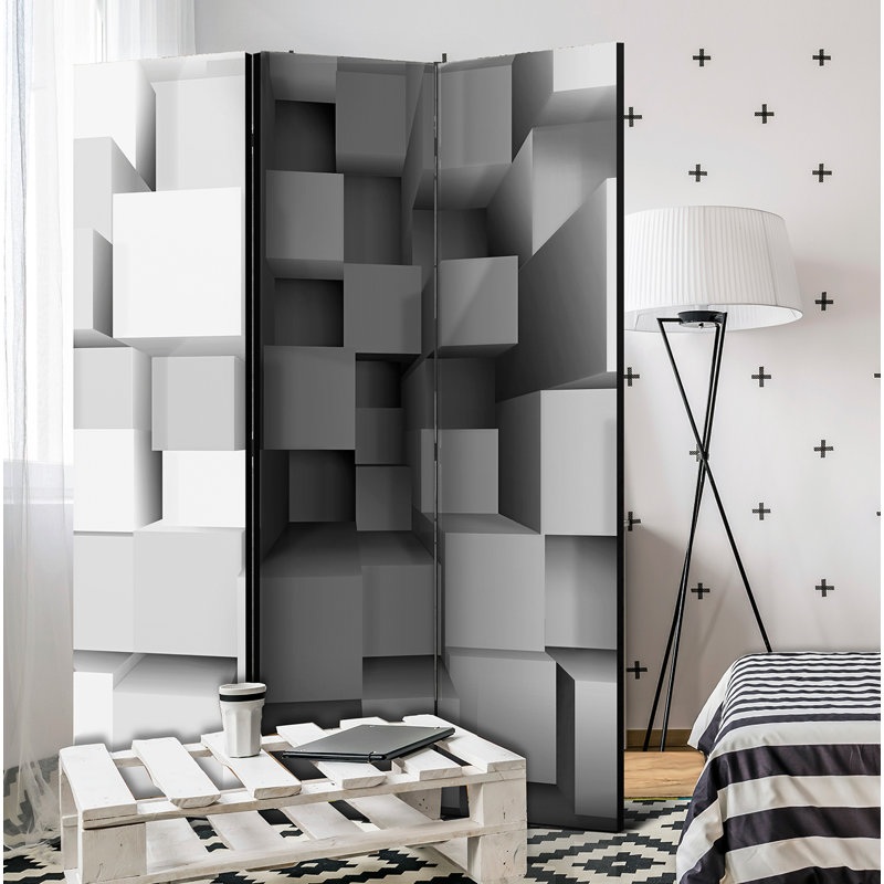 Solid Wood Folding Room Divider, 3
