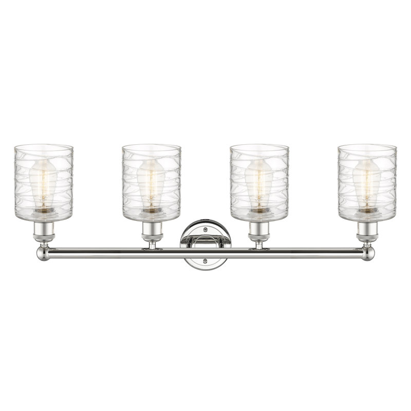 Karon 4 - Light Dimmable Vanity Light, Deco Swirl, Polished Nickel