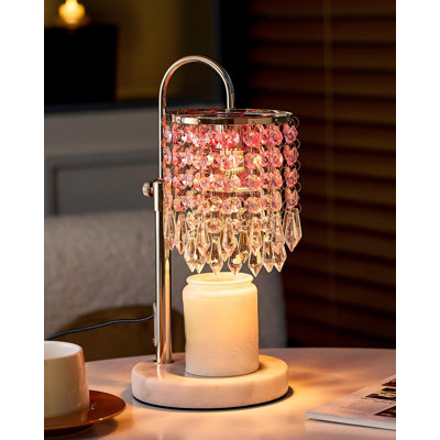 Candle Warmer Lamp With Timer Dimmer And 3 Bulbs, Candle Lamp Warmer With RGB Mode For Adjustable Height, Crystal Candle Lamp For Jar Candles, Home Room Decor.(Rgb French Gold)