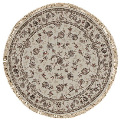 High-Quality Hand-Knotted Ivory Area Rug