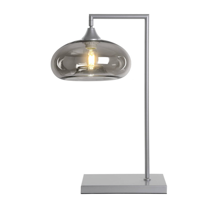 Wang Metal Table Lamp, Silver, Smoke