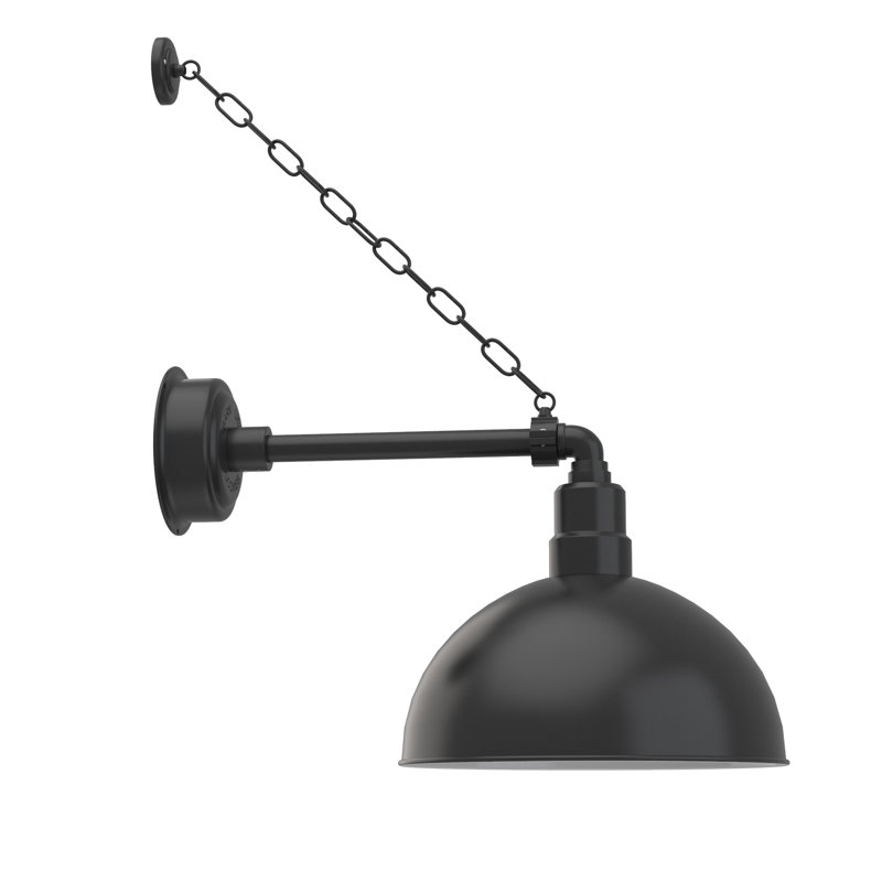 Dipkarpaz LED Wall Light, 14" H x 14" W x 24" D, Matte Black