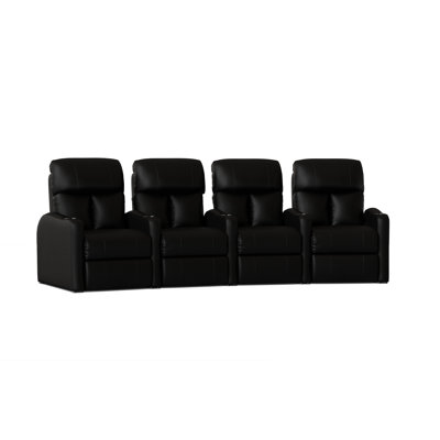 Upholstered Home Theater Seating with Cup Holder