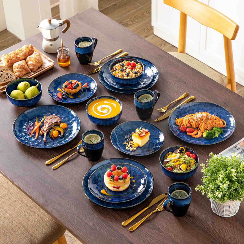 16 Piece Dinnerware Set - Service for 4, Blue