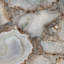 Table basse à piédestal en agate naturelle et marbre blanc avec poteau doré