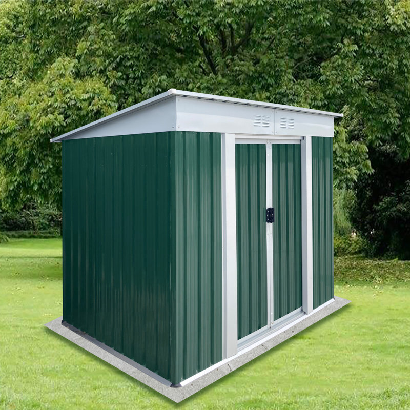 Outdoor Storage Sheds Pent Roof, 72.37" H x 74.82" W x 45.75" D, Green