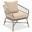 Ensemble de canapé d'extérieur 4 pièces avec table ronde et coussin moelleux