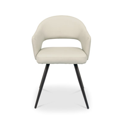 Alcanza STERLING UPHOLSTERED DINING CHAIR - FAUX LEATHER - BLACK SAND POWDER COATED LEGS (PAIR)