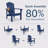 Pakkdiarie Set of 8 HDPE Stackable Adirondack Chairs with Cup Holders, All-Weather Outdoor Patio Chairs-125352977