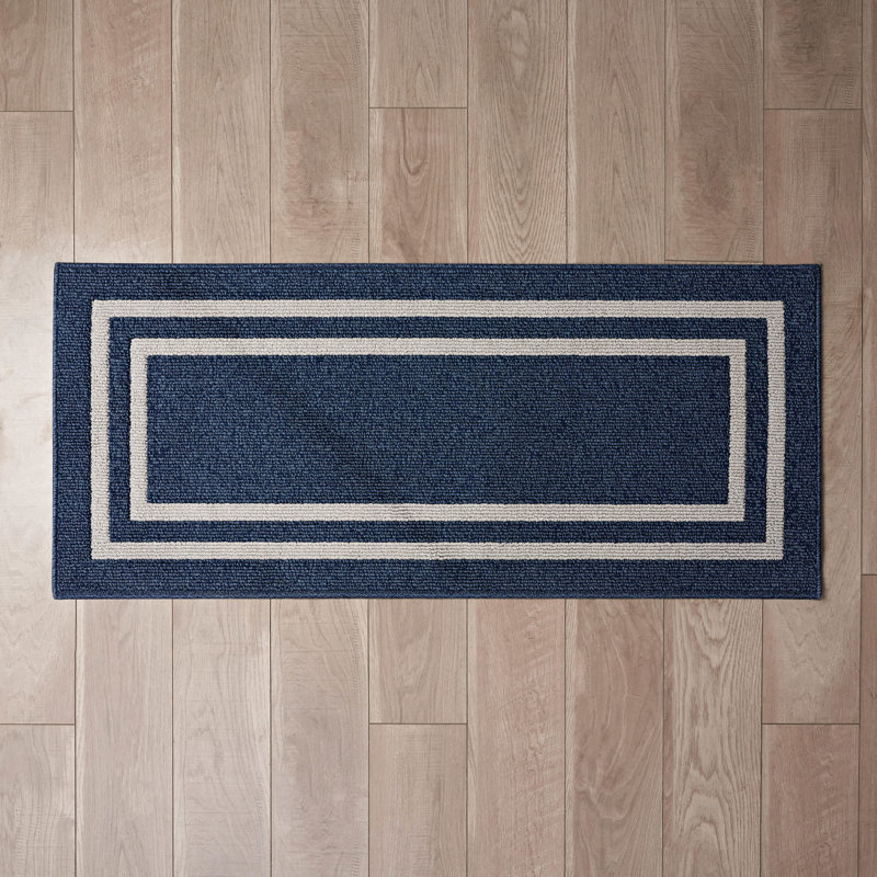 Nautica Double Line Machine Washable All Loop Tufted Rugs 1-Piece, Rectangle 2'2" x 6'