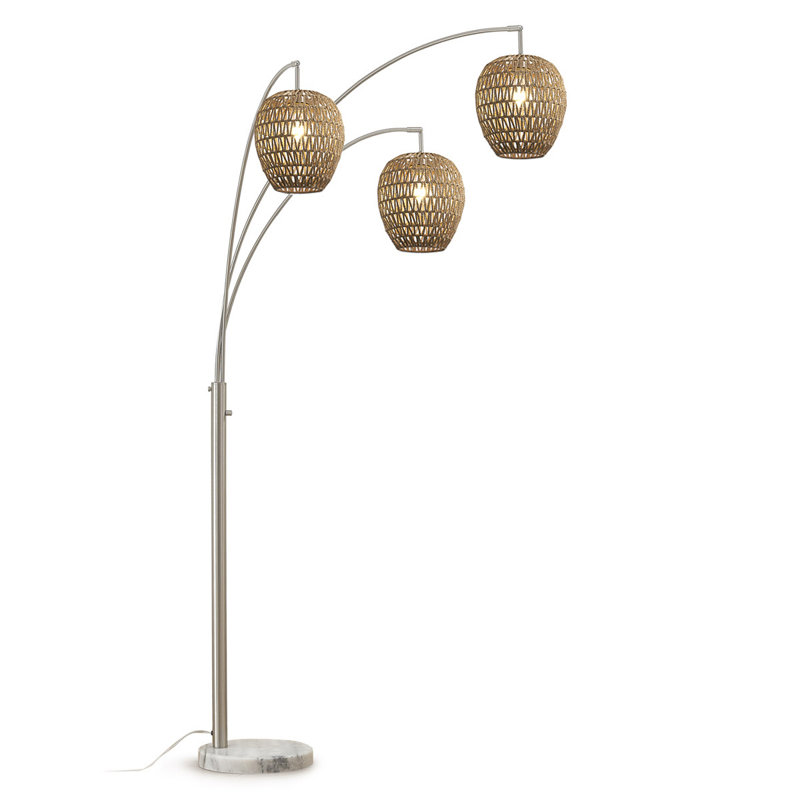 Belmin 83" Tree Floor Lamp, Nickel brossé