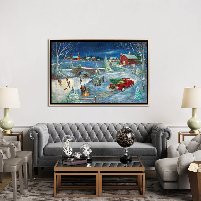 «Warm Holiday Memories», reproduction d'art sur toile encadrée, H 40 po x l 60 po, Impression encadrée sans passe-partout