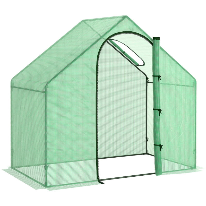 Walk In Tomato 180*100*168 cm Steel 1 Piece Mini Greenhouse Green with Zippered Door and Mesh Windows